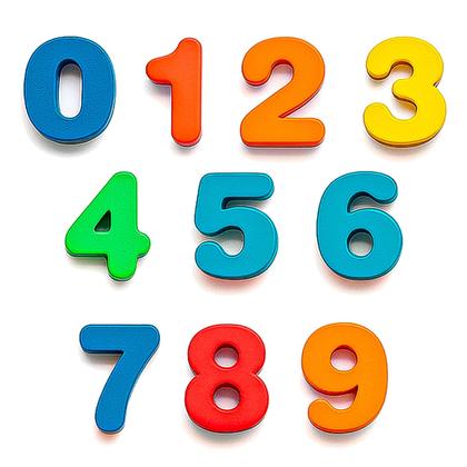 Imagem de Brinquedo Educativo Madeira Tabuleiro De Encaixe Infantil Com Números E Formas Coloridas