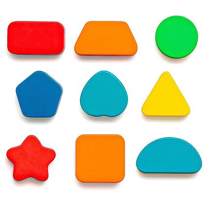 Imagem de Brinquedo Educativo Madeira Tabuleiro De Encaixe Infantil Com Números E Formas Coloridas