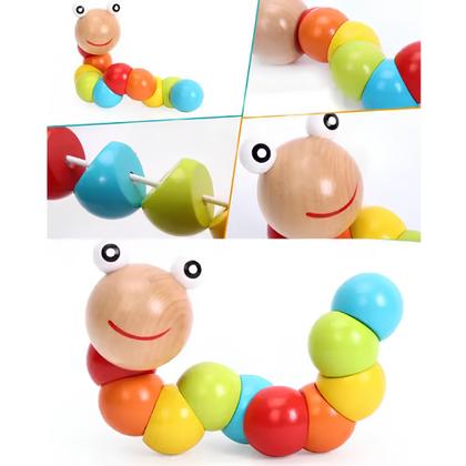 Imagem de Brinquedo Educativo Montessori de Madeira Didático Sensorial Formas e Cores Empilháveis para Bebê