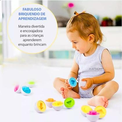 Imagem de Brinquedo Educativo Ovos De Encaixar Com Caixa Geométricas