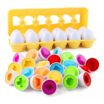 Imagem de Brinquedo Educativo Ovos De Encaixar Com Caixa Geométricas