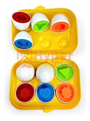 Imagem de Brinquedo Educativo Ovos Encaixar Formas E Cores Montessori - hyper Club