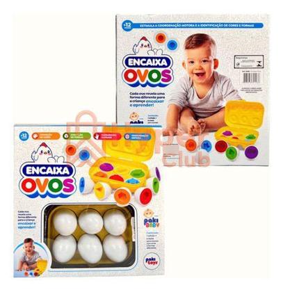 Imagem de Brinquedo Educativo Ovos Encaixar Formas E Cores Montessori - hyper Club
