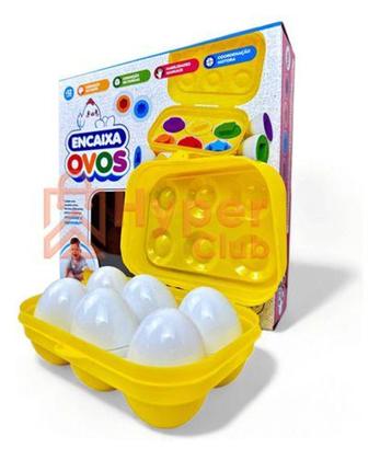 Imagem de Brinquedo Educativo Ovos Encaixar Formas E Cores Montessori - hyper Club