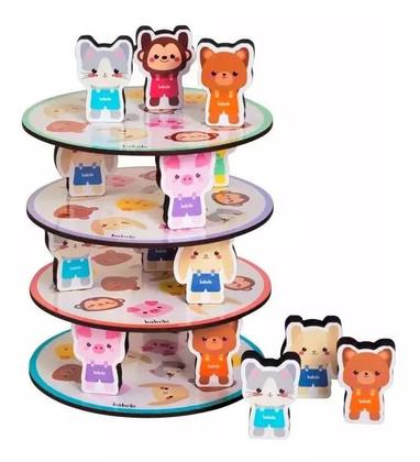 Imagem de Brinquedo Educativo Pedagógico Empilhe Os Bichinhos Babebi 6043