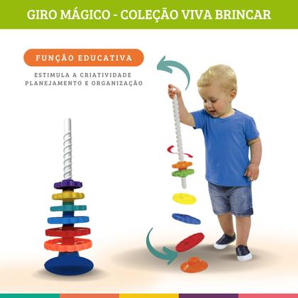 Imagem de Brinquedo Educativo Pedagógico Giro Mágico Com 8 Peças Mk326