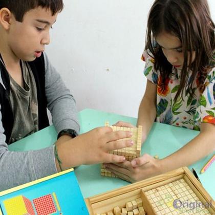 Imagem de Brinquedo Educativo Pedagógico Material Dourado 611 Peças