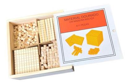 Imagem de Brinquedo Educativo Pedagógico Material Dourado 611 Peças