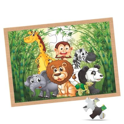 Imagem de Brinquedo Educativo Quebra Cabeça Animais Da Floresta Mdf