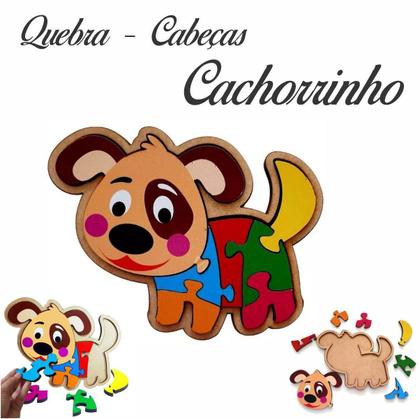 Imagem de Brinquedo Educativo Quebra Cabeça Cachorro Cão Pedagógico