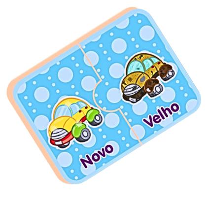 Imagem de Brinquedo Educativo Raciocinio Logico Jogo Dos Opostos 3 Anos 20 Peças Madeira Nig Brinquedos