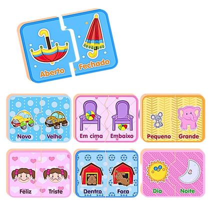 Imagem de Brinquedo Educativo Raciocinio Logico Jogo Dos Opostos 3 Anos 20 Peças Madeira Nig Brinquedos