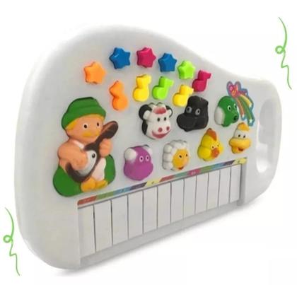 Imagem de Brinquedo Educativo Teclado Infantil Animais da Fazenda Pilha