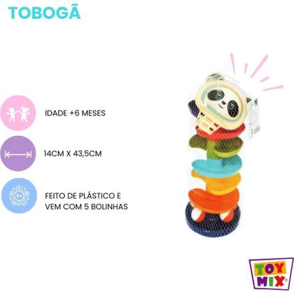 Imagem de Brinquedo Educativo Tobogã 7 Voltas URSO com Bolinhas e Cesto de Basquete