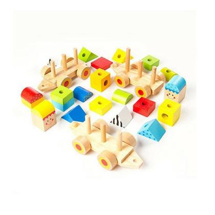 Imagem de Brinquedo Educativo - Trem De Blocos Madeira - Tooky Toy