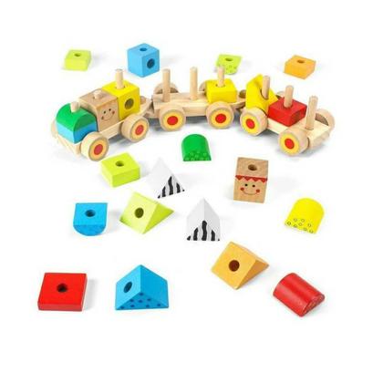 Imagem de Brinquedo Educativo - Trem De Blocos Madeira - Tooky Toy