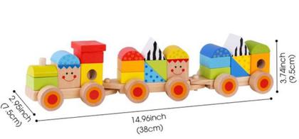 Imagem de Brinquedo Educativo - Trem De Blocos Madeira - Tooky Toy