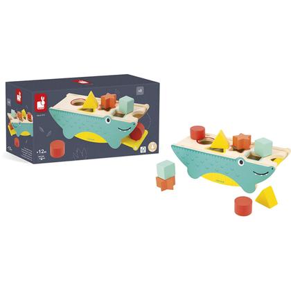 Imagem de Brinquedo Encaixa-Formas Crocodilo 9 Peças Tropik - Madeira - Janod J08267