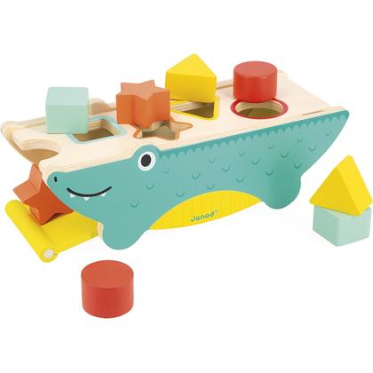 Imagem de Brinquedo Encaixa-Formas Crocodilo 9 Peças Tropik - Madeira - Janod J08267