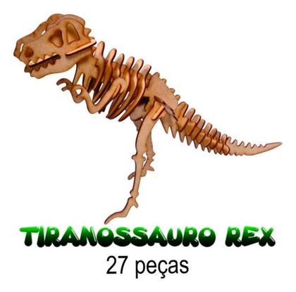Imagem de Brinquedo Encaixar Montar Dinossauro Rex Mundo Dino 3d 27pçs