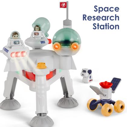 Imagem de Brinquedo espacial iPlay iLearn Kids Space Adventure Planet com 2 astronautas Rocket Shuttle