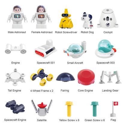 Imagem de Brinquedo espacial iPlay iLearn Kids Space Adventure Planet com 2 astronautas Rocket Shuttle