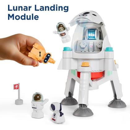 Imagem de Brinquedo espacial iPlay iLearn Kids Space Adventure Planet com 2 astronautas Rocket Shuttle