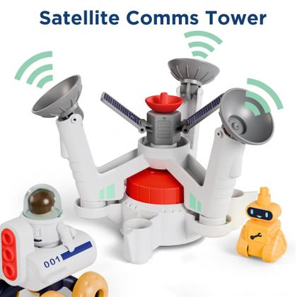 Imagem de Brinquedo espacial iPlay iLearn Kids Space Adventure Planet com 2 astronautas Rocket Shuttle