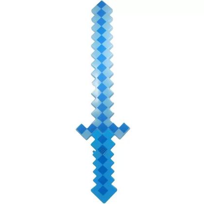 Imagem de Brinquedo Espada Pixel  58cm Diamante com Som e Luz à Pilha - Azul