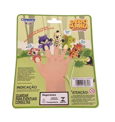 Imagem de Brinquedo Fantoche De Dedos Teatrinho Animais Safari Com 5Un