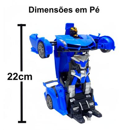 Imagem de Brinquedo Ferrar que Vira Robô de Controle Remoto Azul