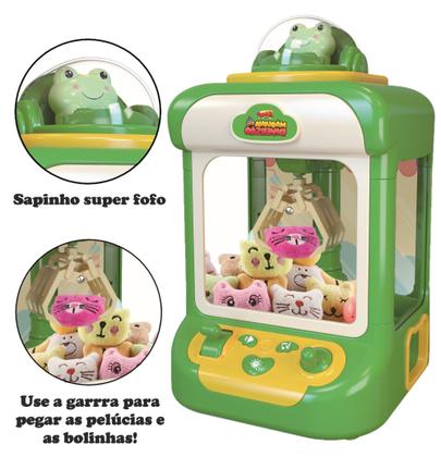Imagem de Brinquedo Garra Máquina Diversão Pegar Bichinho Pelúcia Sapo