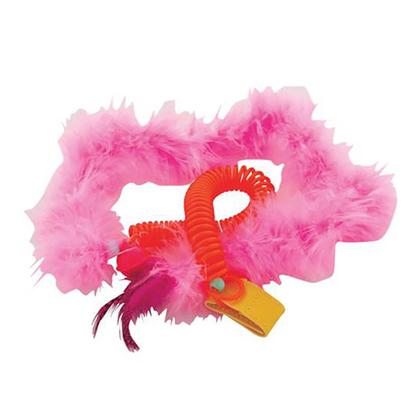 Imagem de Brinquedo Gato Interativo Featherlite Springy JW com Penas Coloridas e Catnip