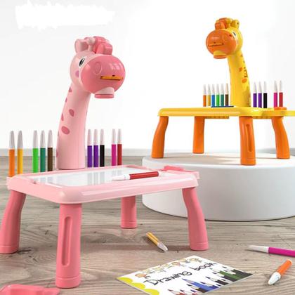 Imagem de Brinquedo Girafa Projetora de Figuras Mesa De Desenho Infantil Com Canetinhas