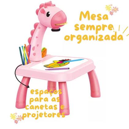 Imagem de Brinquedo Girafa Projetora de Figuras Mesa De Desenho Infantil Com Canetinhas
