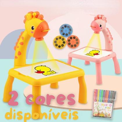Imagem de Brinquedo Girafa Projetora de Figuras Mesa De Desenho Infantil Com Canetinhas