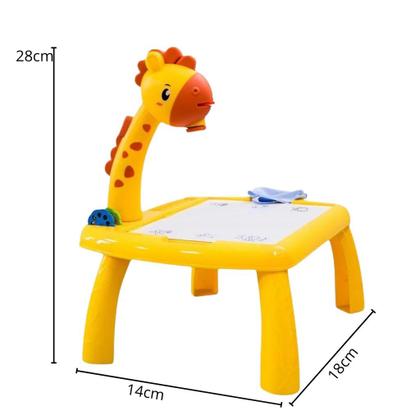 Imagem de Brinquedo Girafa Projetora de Figuras Mesa De Desenho Infantil Com Canetinhas