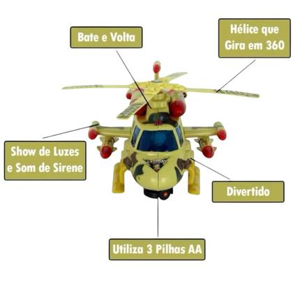 Imagem de Brinquedo Helicóptero Bate E Volta Sky Pilot Com Som E Luzes Brinquedo