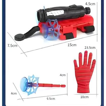 Imagem de Brinquedo Homem Aranha Luva Lança Teia Com Óculos e Relógio