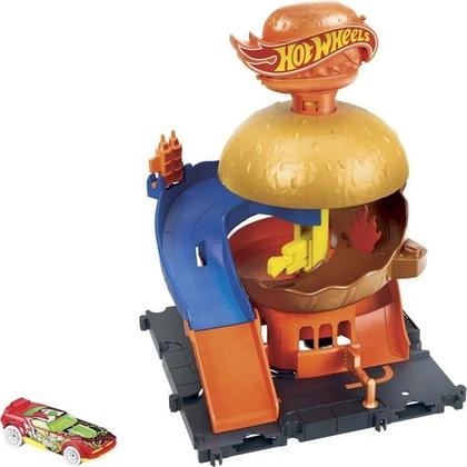 Imagem de Brinquedo Hot Wheels Pista City Downtown Hamburgueria Mattel