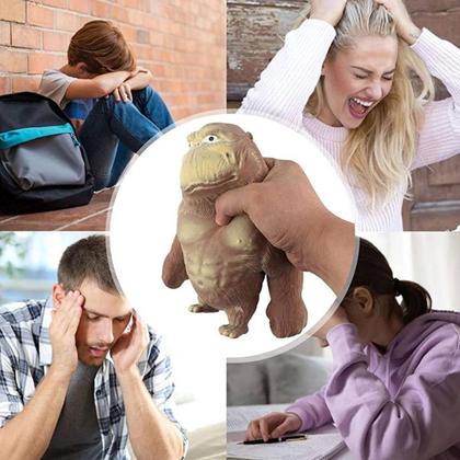 Imagem de Brinquedo Indestrutível Macaco Boneco Squish Apertar Estica orangotango Toys Antiestresse