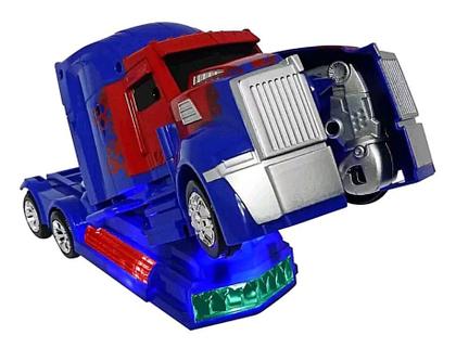 Imagem de Brinquedo Infantil 2 em 1 Caminhão Vira Robô Transformers Com Som e Luzes Bate e Volta