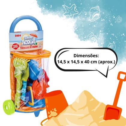 Imagem de Brinquedo Infantil Acqua Trolley de Praia 8 Peças Gulliver - 5054