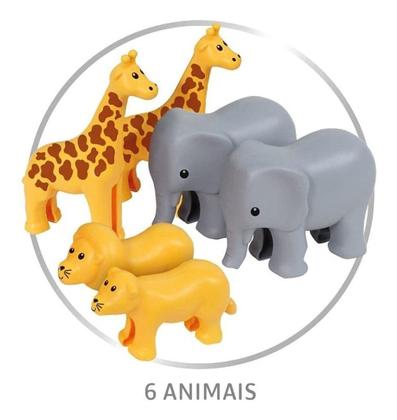 Imagem de Brinquedo Infantil Arca de Noé para Montar com 2 Bonequinhos e 6 Animais