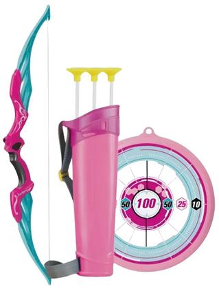 Imagem de Brinquedo Infantil Arco E Flecha Rosa Com Alvo Mira Certa