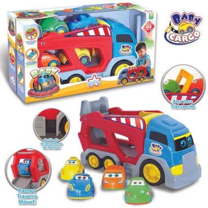 Imagem de Brinquedo Infantil Baby Garagem e Cargo 7 Carrinhos Meninos