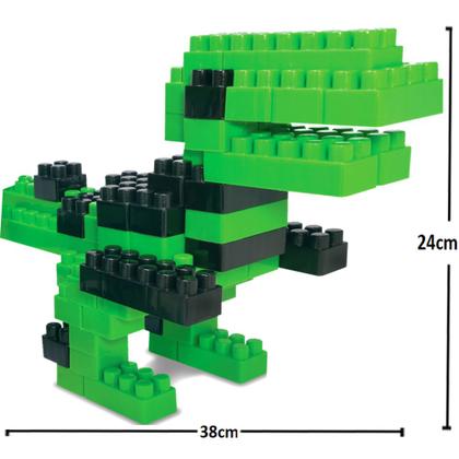 Imagem de Brinquedo Infantil Blocos de Montar Kit 64 Peças Dinossauro