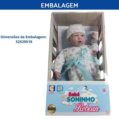 Imagem de Brinquedo Infantil Boneca Bebê Reborn Presente Criança Menina 3 4 anos Nenem com Touca e Fralda