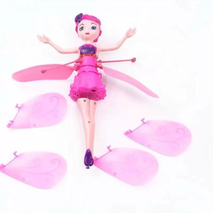 Imagem de Brinquedo Infantil Boneca Menina Fadinha Voadora Recarregável Com Sensor e Luzes