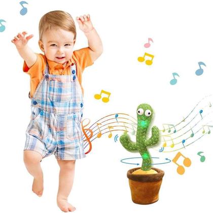 Imagem de Brinquedo Infantil Cacto Falante Músicas Luz Repete Falas Recarregável